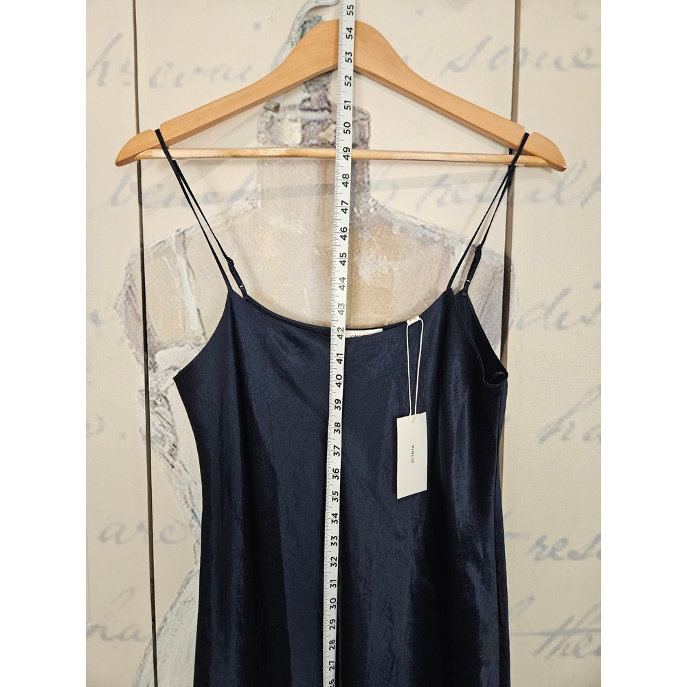 NWT Vince Slip Dress Medium Coastal Blue Satin Naia Acetate Midi VR6855101 - Picture 9 of 10
